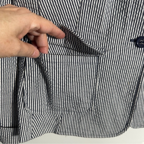 Charter Club sz. Large seersucker blue/white jacket, spring, nautical - Picture 6 of 11